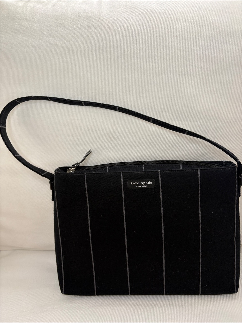 kate spade Black Pinstripe Shoulder Bag